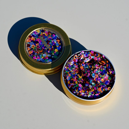 X Sins chunky glitter cream Dottie rainbow