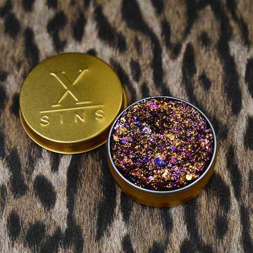X Sins chunky glitter cream Peach purple