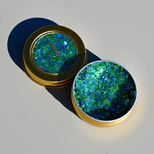 X Sins chunky glitter cream Sparkling blue