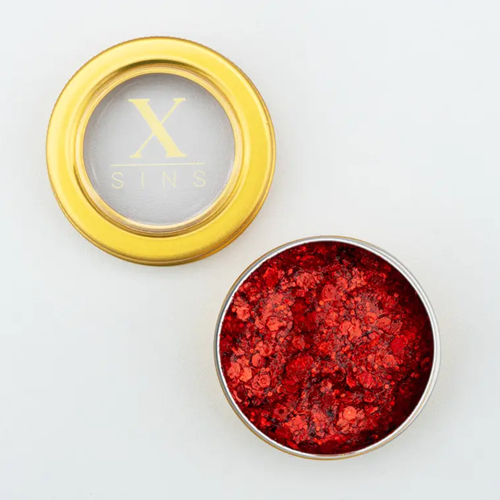 X Sins chunky glitter cream Ruby red