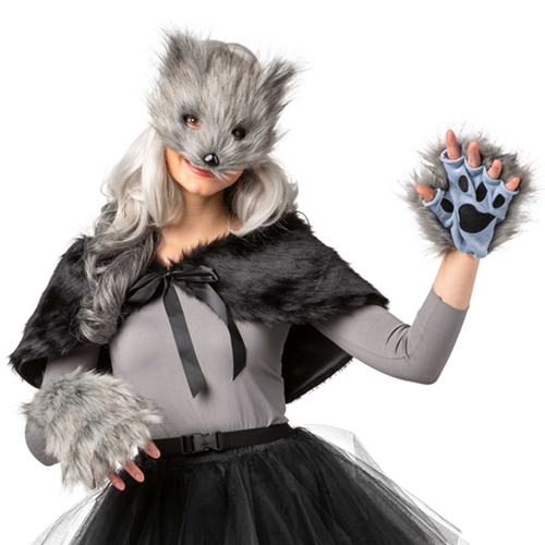 Dieren verkleedset pluche wolf