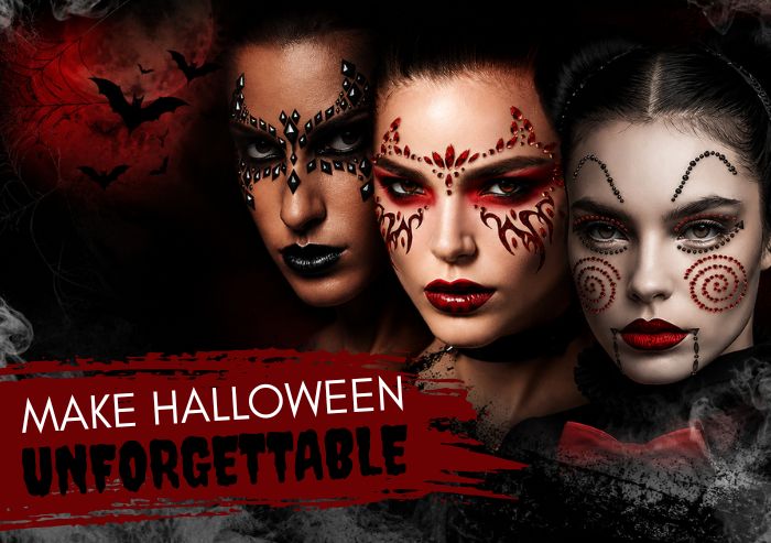 Halloween glitter en plaksteentjes