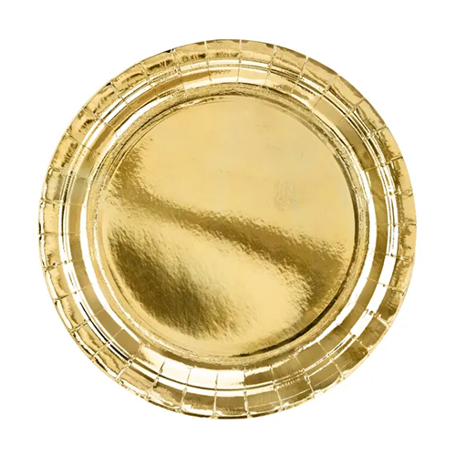 Bordjes goud glimmend 23cm 6 stuks