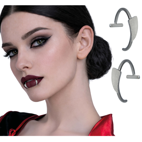 Dracula tanden piercings 2st
