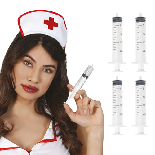 Zakje met 4 injectiespuiten 12cm
