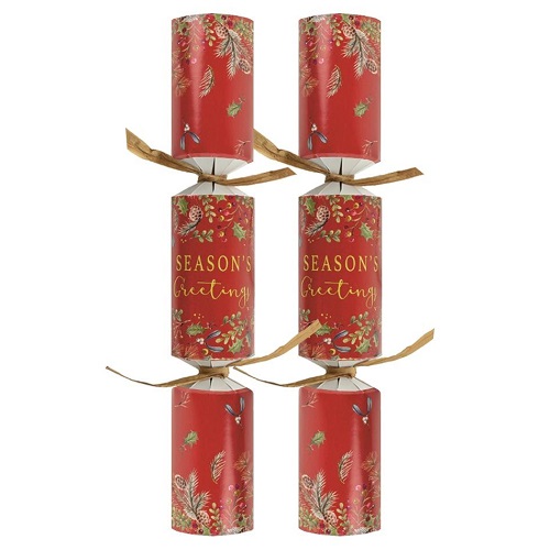100st. Christmas Crackers Red Seasons Greetings 11 inch XIGDC2859