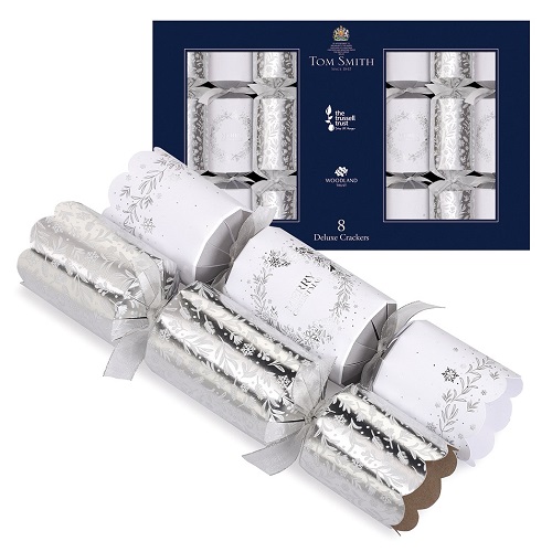 8 st. Christmas Crackers Deluxe Silver 14 inch XAMTS2402