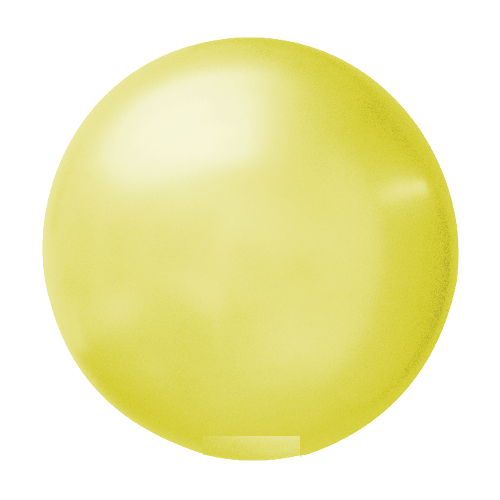 Ballon rond 50cm geel metallic per stuk
