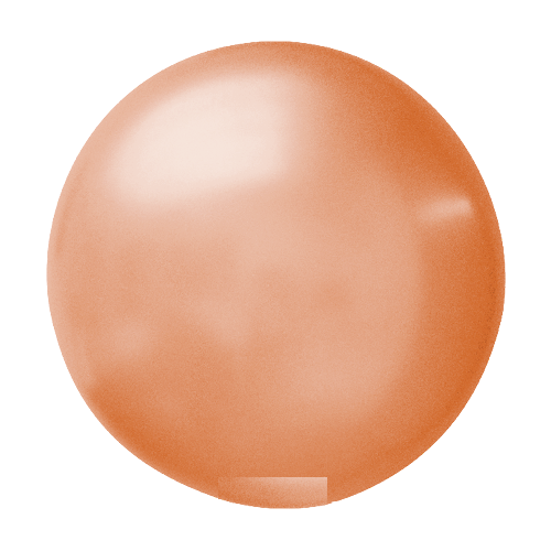 Ballon rond 50cm oranje metallic per stuk