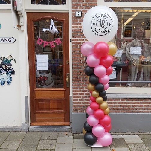 Ballonpilaar 2.20 meter zandloper inclusief topper