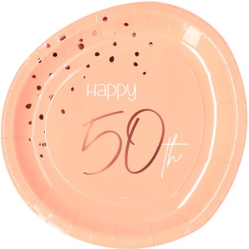Bordjes Elegant Lush Blush 50 jaar 8st