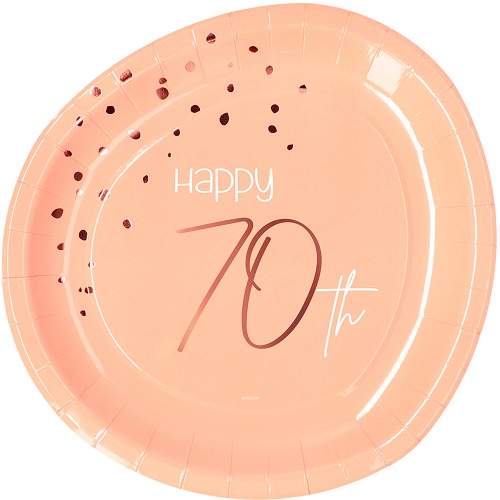 Bordjes Elegant Lush Blush 70 jaar 8st