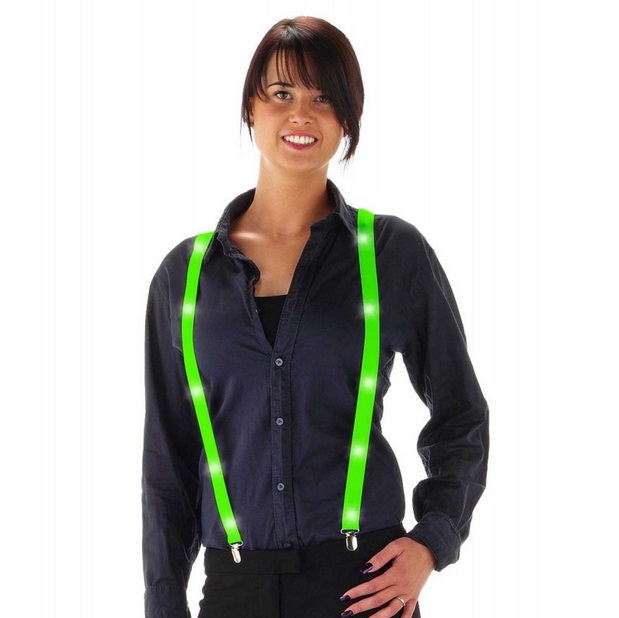 Bretels met LED neon groen