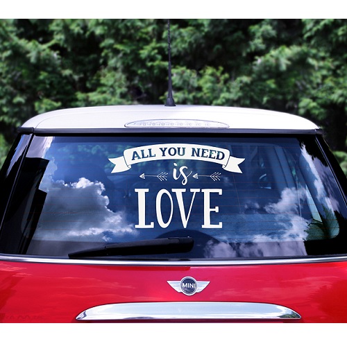 Bruiloft auto sticker All you need is love