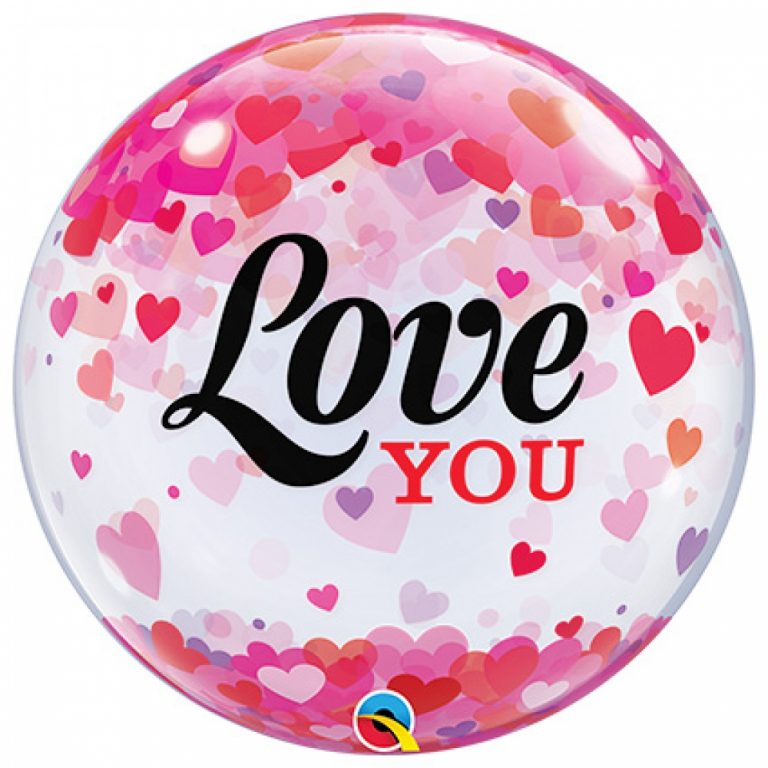 Bubbles ballon love you hearts 56cm