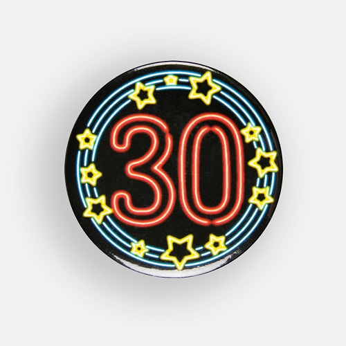Button 30 jaar neon
