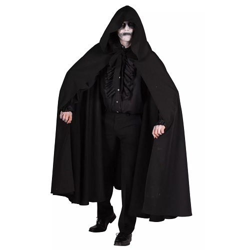 Cape met Capuchon Dark rave zwart