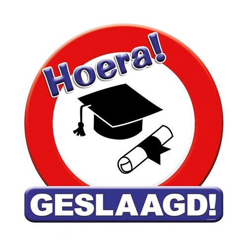 Deurbord verkeersbord geslaagd school