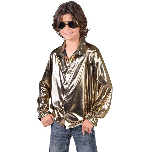 Disco blouse glimmend goud kind