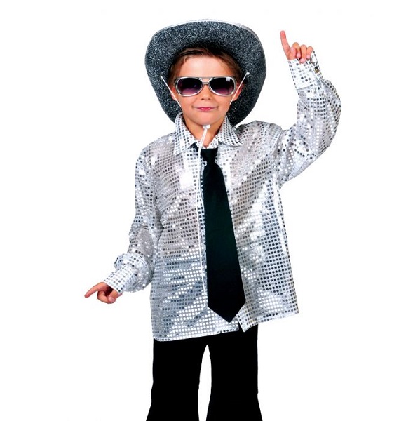 Disco blouse zilver kind