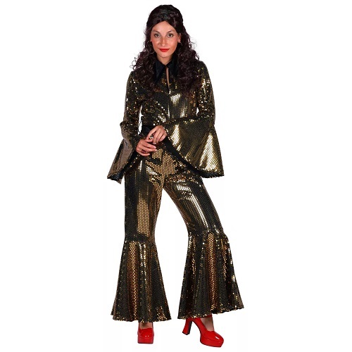 Disco jumpsuit Studio 54 goud - S