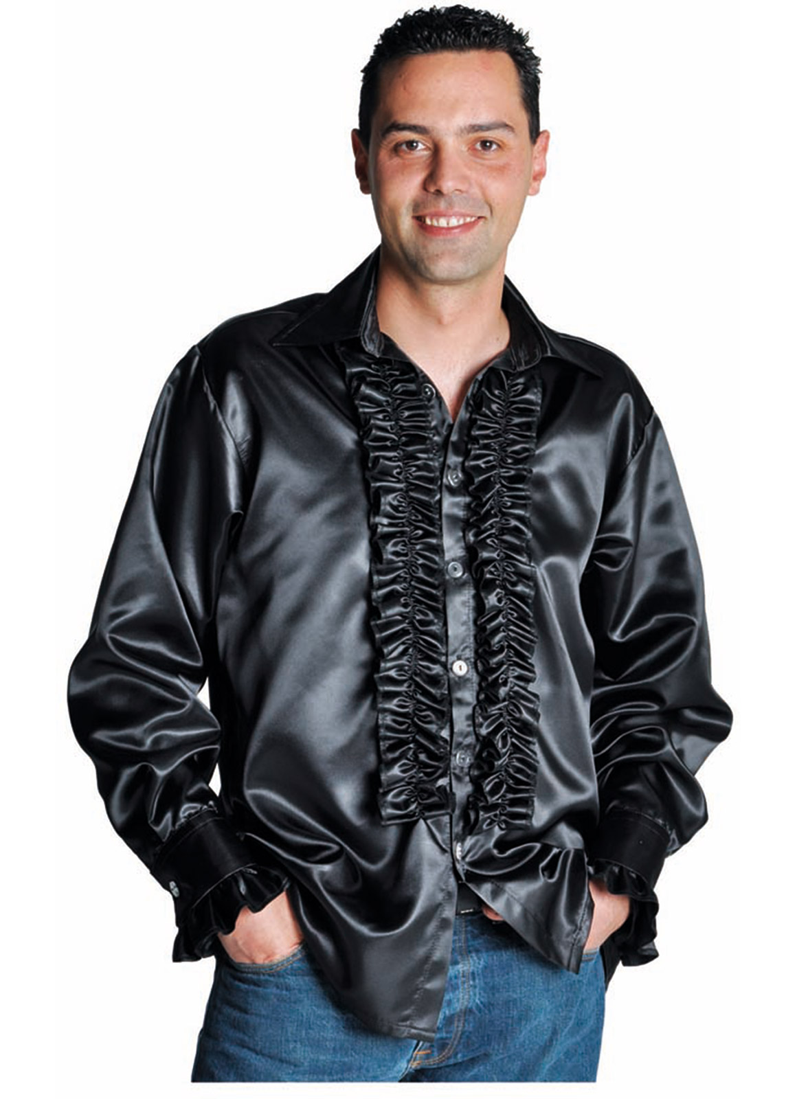 Disco ruche blouse zwart