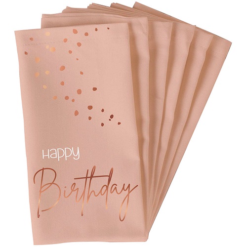 Servetten Elegant Lush Blush Happy birthday 10st