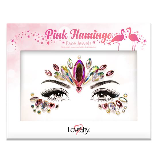 Face and body jewels Pink Flamingo model 017