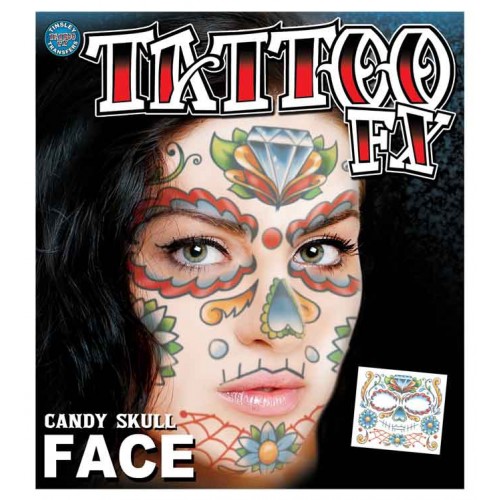Face tattoo sugar skull