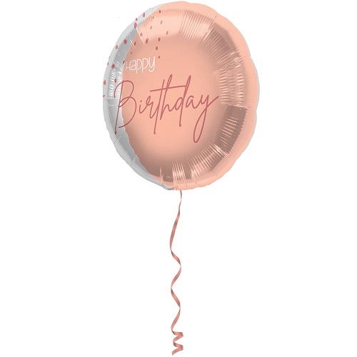 Folie ballon Happy birthday Elegant lush blush 45cm