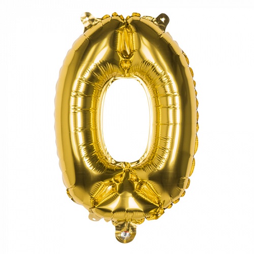 Folieballon cijfer 0 goud 66cm