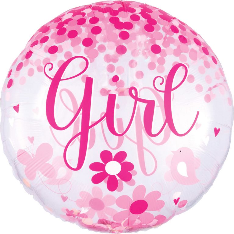 Folieballon confetti baby girl