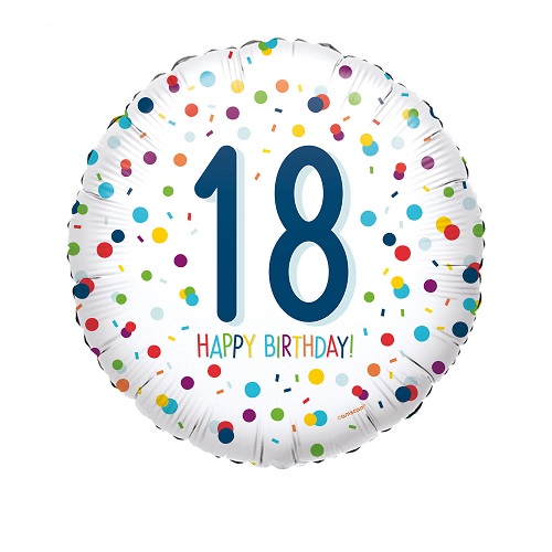 Folieballon confetti happy birthday 18