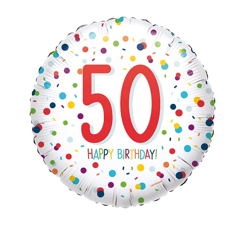 Folieballon confetti  happy birthday 50