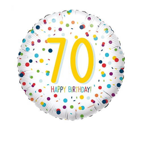 Folieballon confetti happy birthday 70