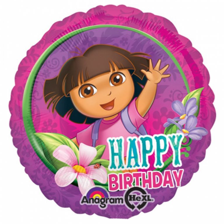 Folieballon Dora happy birthday 43cm