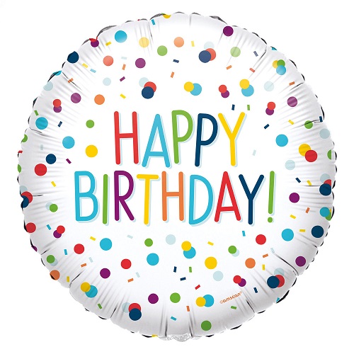 Folieballon happy birthday confetti