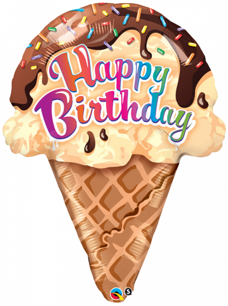 Folieballon happy birthday ijsje 69cm