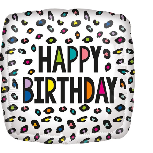 Folieballon happy birthday vierkant