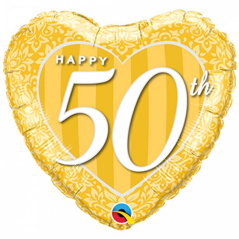 Folieballon hart 50 jaar getrouwd 46 cm