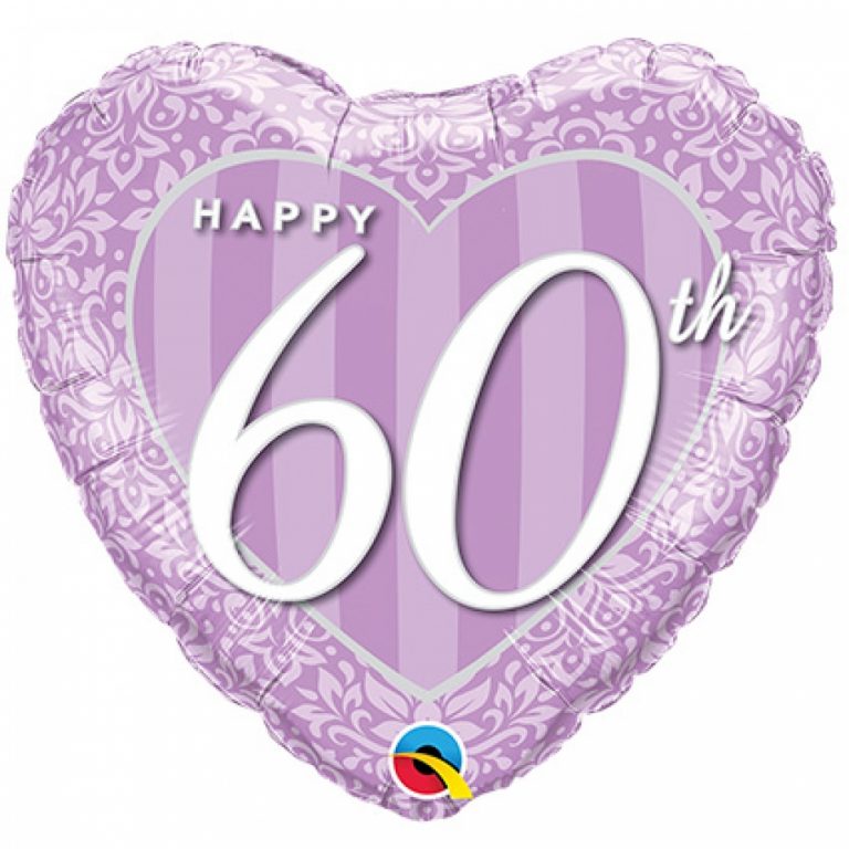 Folieballon hart 60 jaar getrouwd 46cm