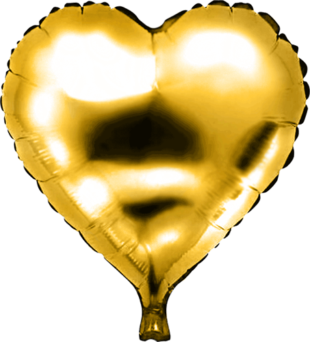 Folieballon hart goud 45cm