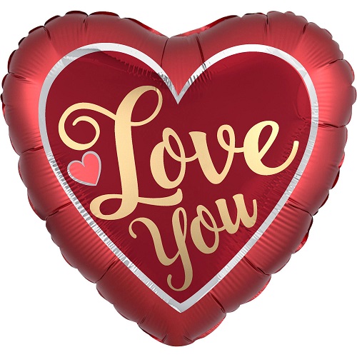 Folieballon hart love you rood