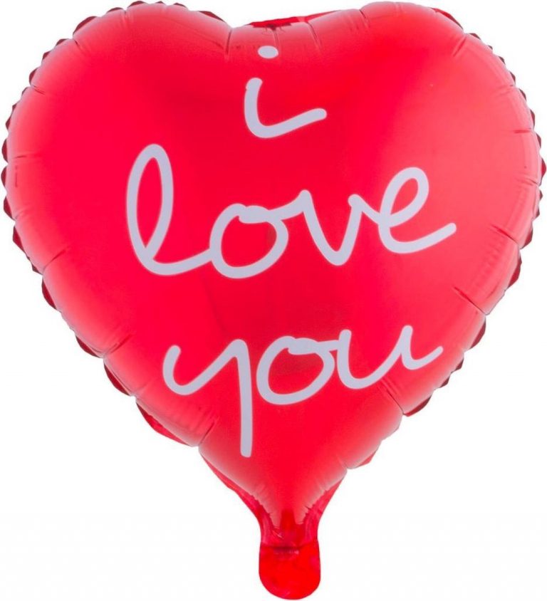 Folieballon I love you rood hart 45cm