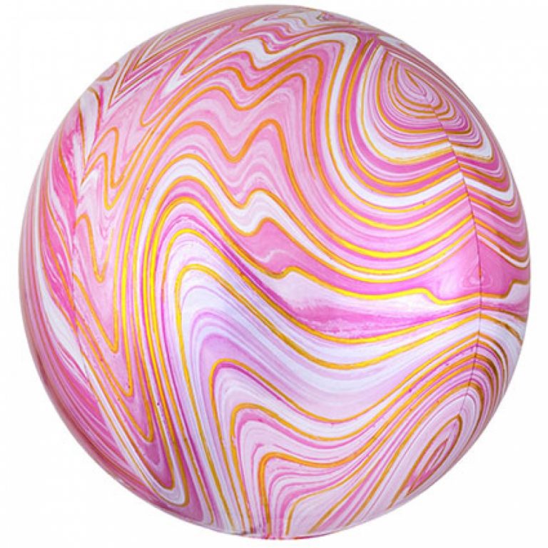 Folieballon Orbz Marble pink 38cm
