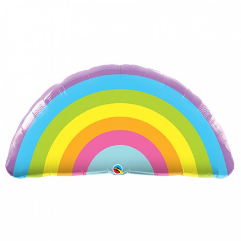 Folieballon pastel regenboog 91cm