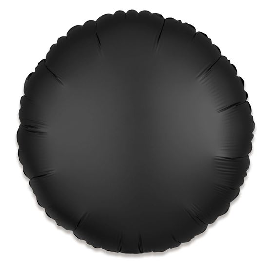 Folieballon rond satin zwart 43cm