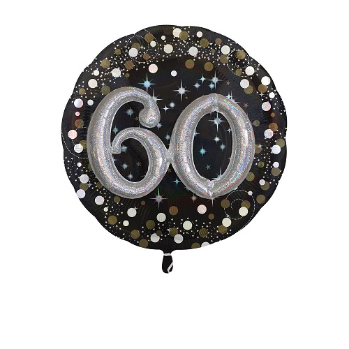 Folieballon sparkling 3d 60 jaar