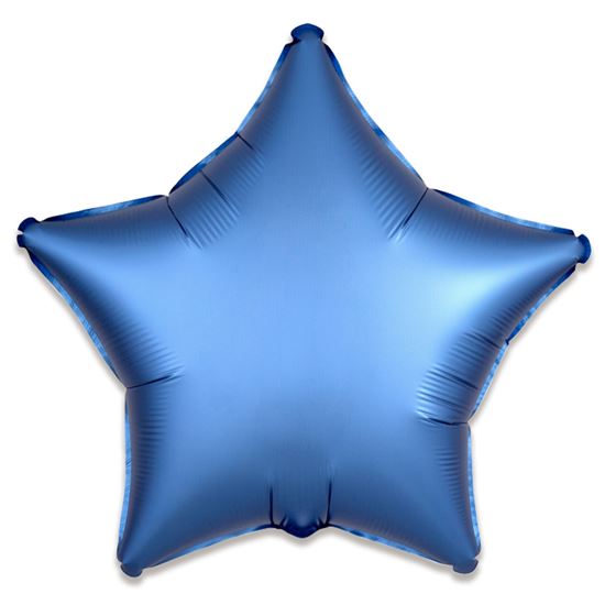 Folieballon ster satin Azuurblauw 48cm