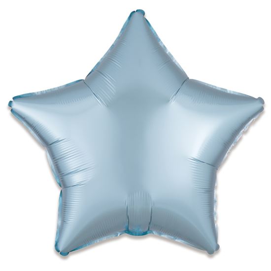 Folieballon ster satin Pastelblauw 48cm